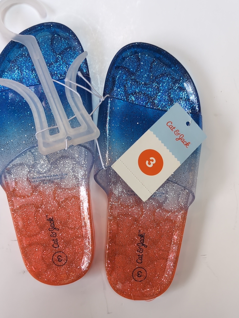Cat & Jack Glitter Ombre Slide Sandals - Blue & Orange